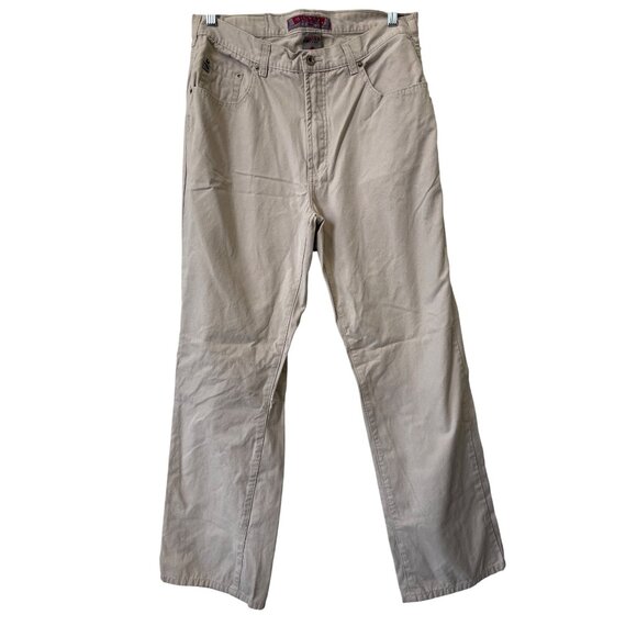 Silver Jeans Pants Size 34x32 Straight Fit Casual Durable Cotton Beige Neutral - Picture 1 of 8
